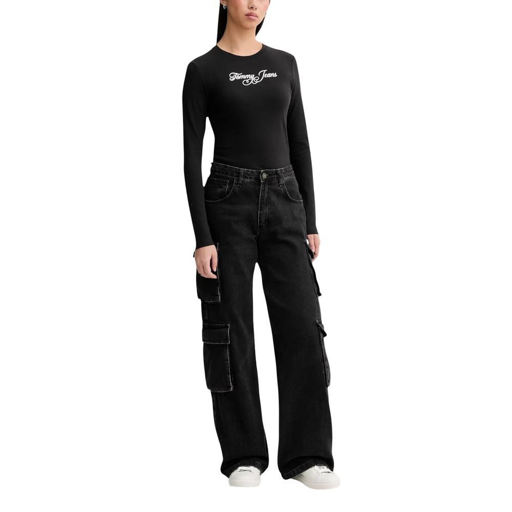 Tommy Hilfiger Jeans Black Recycled Cotton Long Sleeve T-Shirt