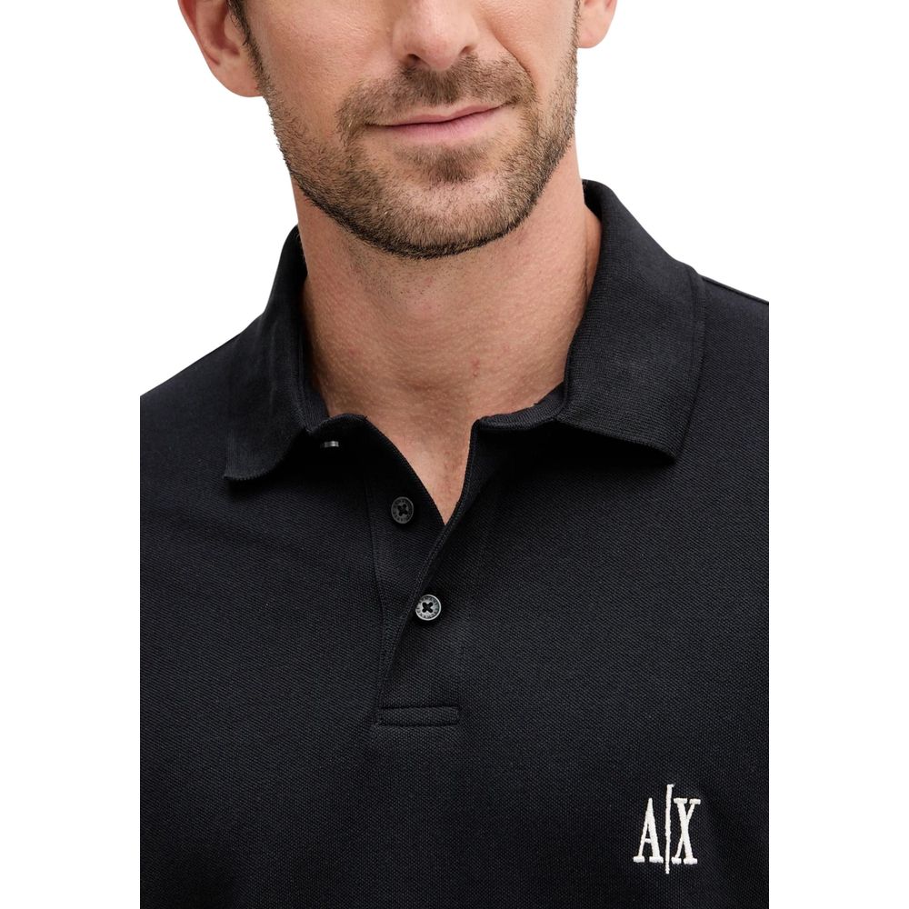Armani Exchange Blue Cotton Polo Shirt