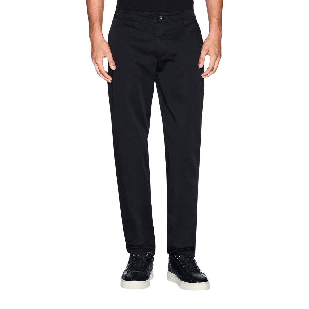 Armani Exchange Black Cotton Skinny Pants