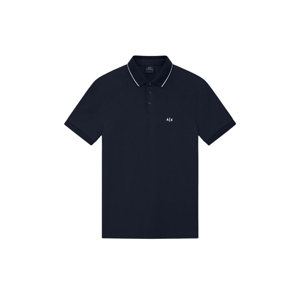 Armani Exchange Blue Cotton Polo Shirt