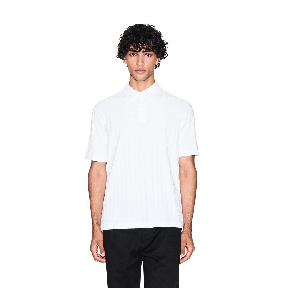 Armani Exchange White Cotton Polo Shirt