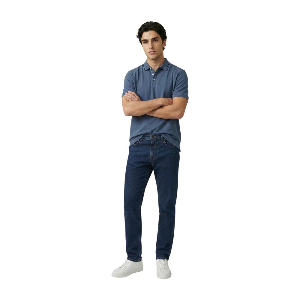 Armani Exchange Blue Cotton Polo Shirt