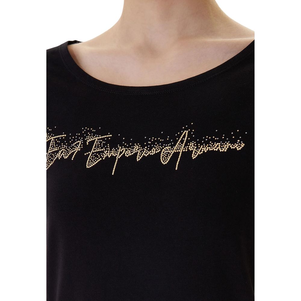 EA7 Emporio Armani Black Elastane T-Shirt