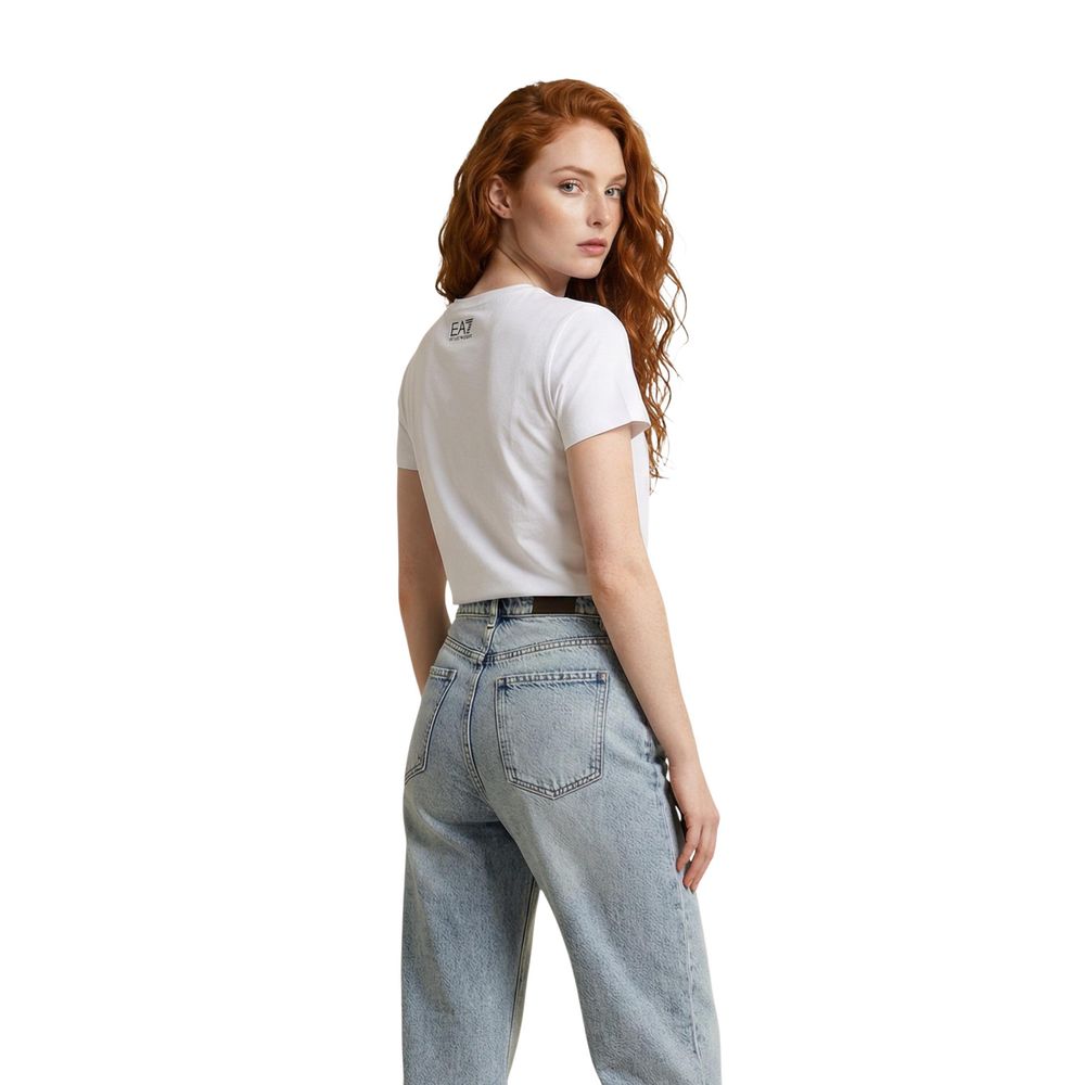 EA7 Emporio Armani White Cotton T-Shirt
