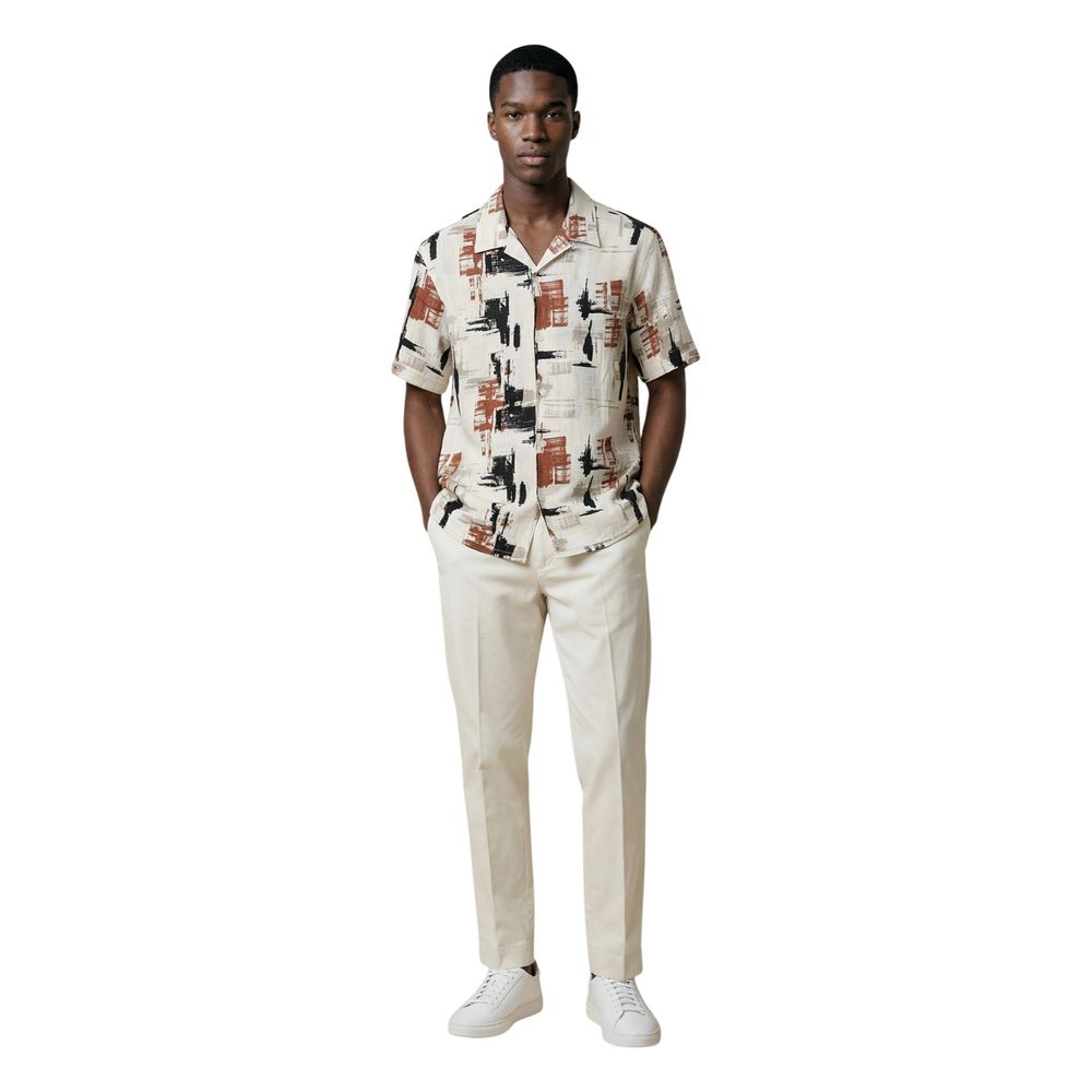 Antony Morato Beige Viscose Shortsleeve Shirt