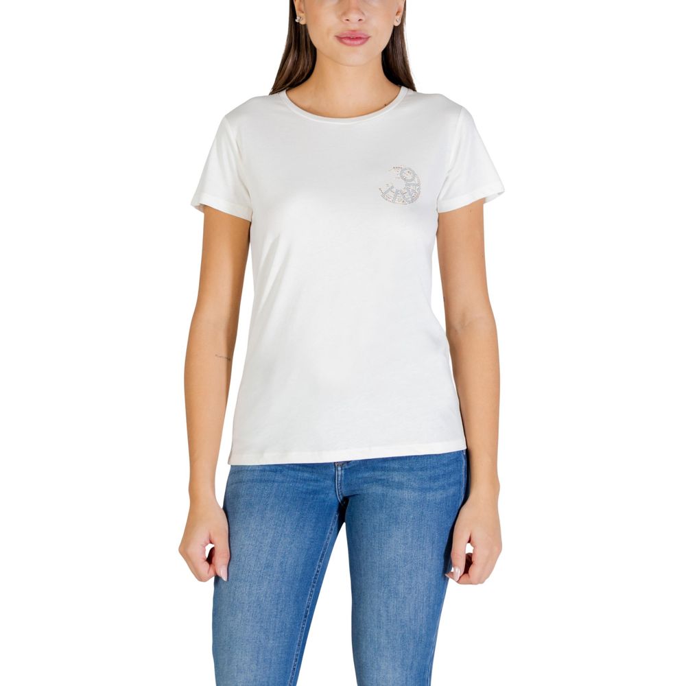 Liu Jo Cream Cotton T-Shirt