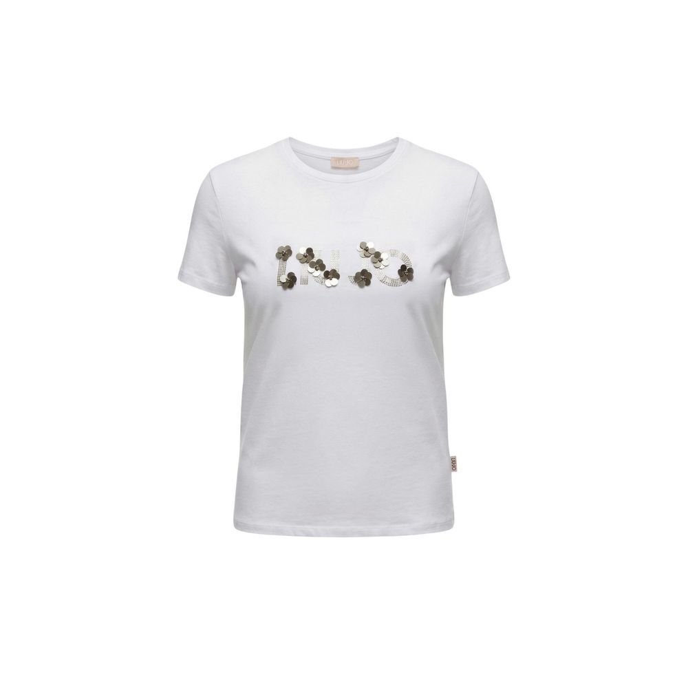 Liu Jo Cream Cotton T-Shirt
