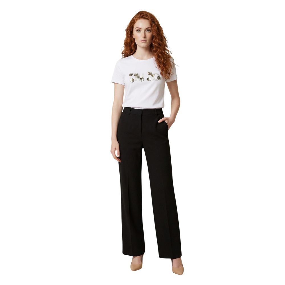 Liu Jo Cream Cotton T-Shirt