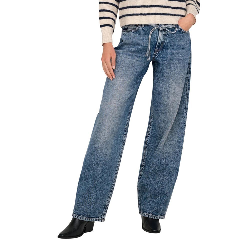 Only Light Blue Cotton Bootcut Jeans