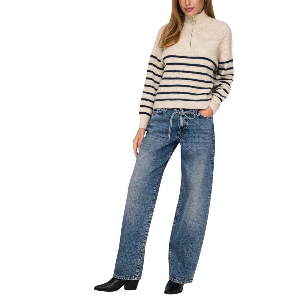 Only Light Blue Cotton Bootcut Jeans