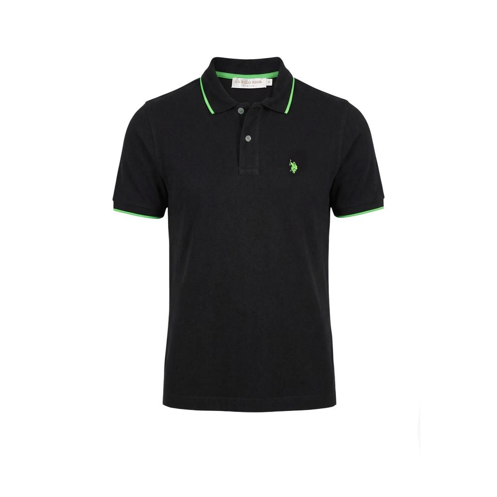 U.S. POLO ASSN. Black Cotton Polo Shirt