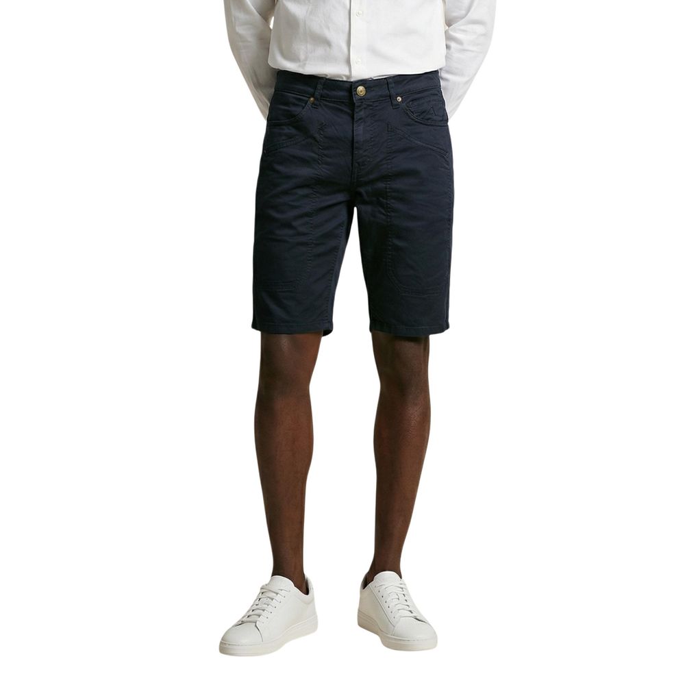 Jeckerson Blue Cotton Bermuda Shorts