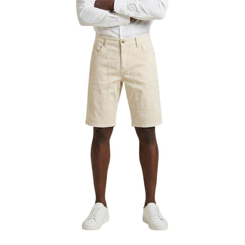 Jeckerson Cream Cotton Bermuda Shorts
