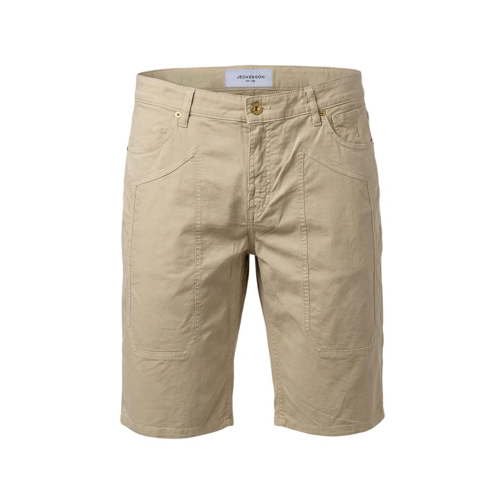 Jeckerson Beige Cotton Bermuda Shorts