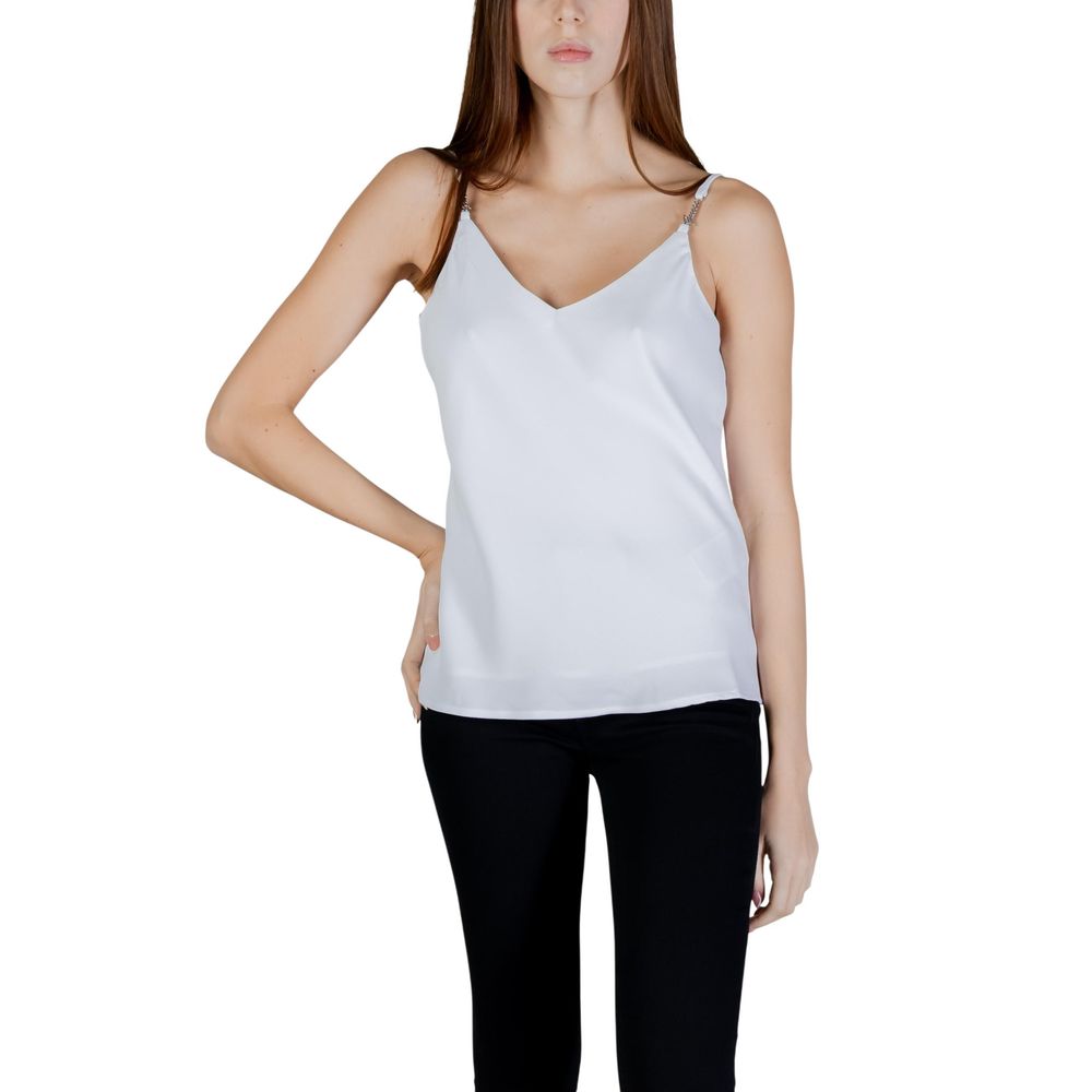 Guess White Polyester Tank Tops