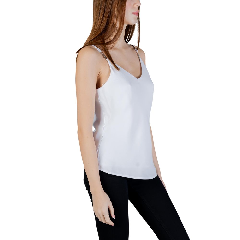 Guess White Polyester Tank Tops