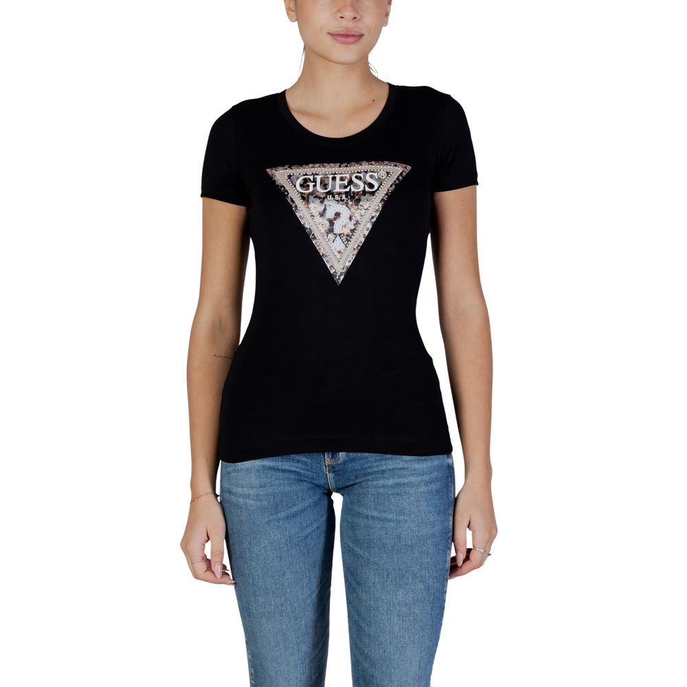 Guess Black Cotton T-Shirt