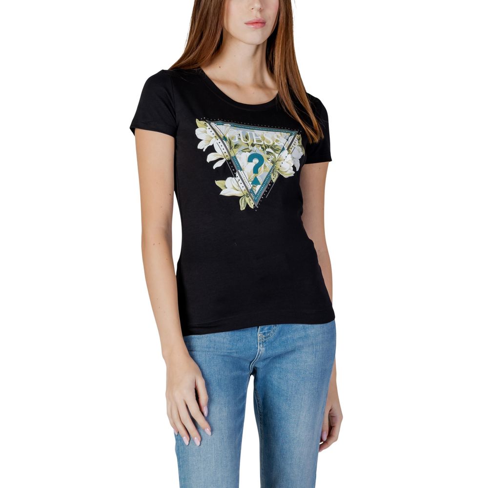Guess Black Cotton T-Shirt