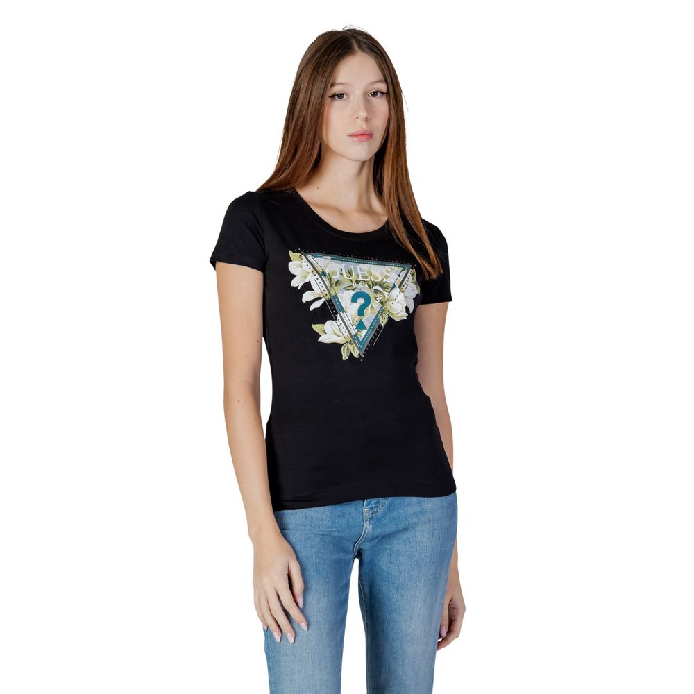 Guess Black Cotton T-Shirt