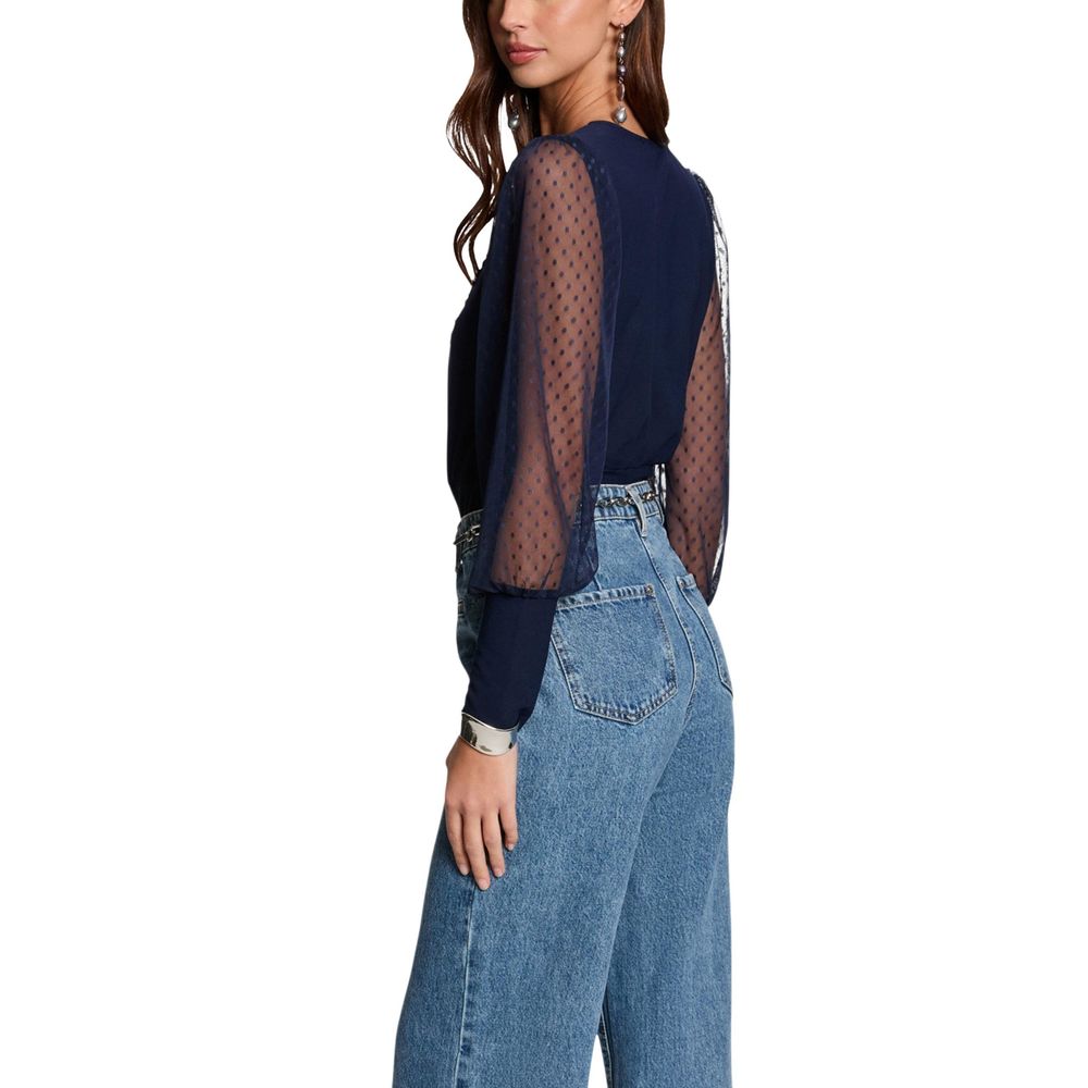 Morgan De Toi Blue Polyester Long Sleeve T-Shirt