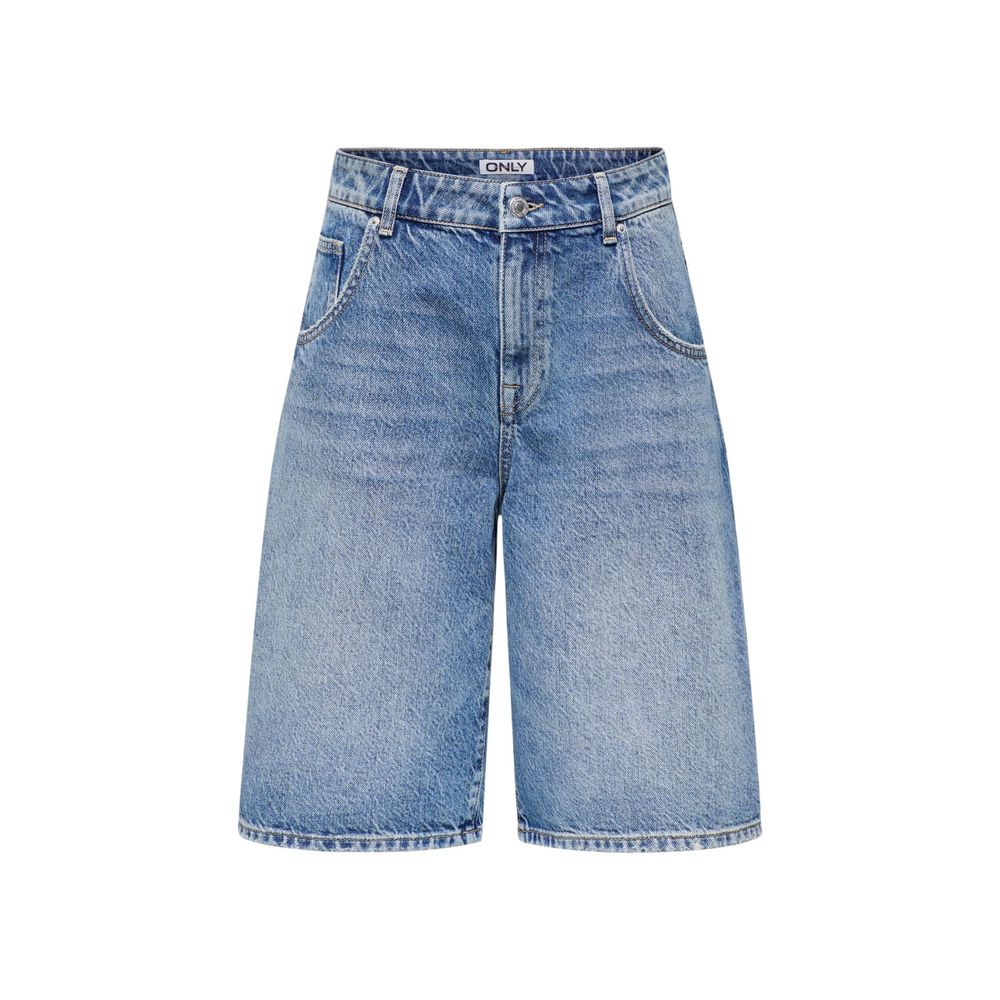 Only Blue Cotton Bermuda Shorts