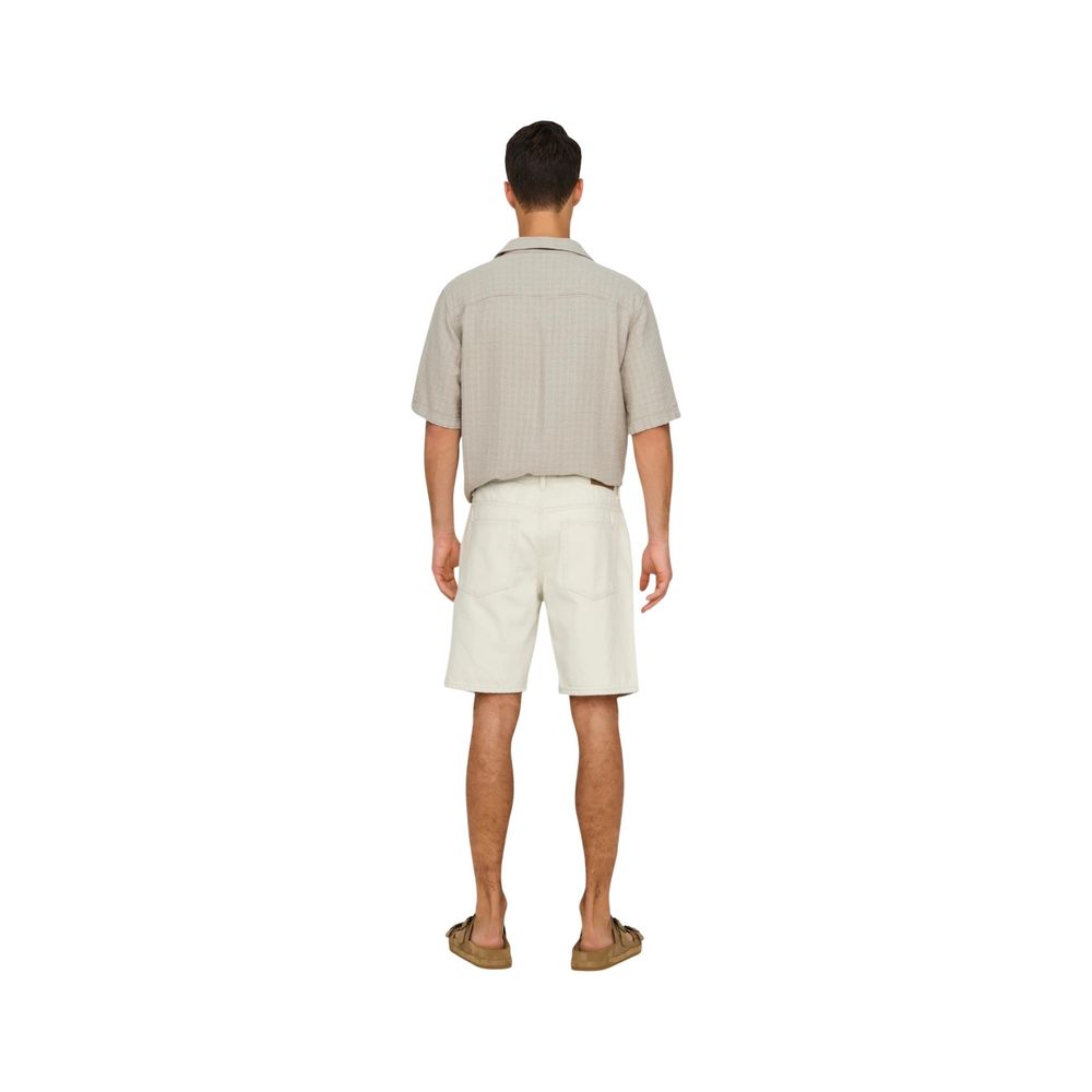 Only & Sons Beige Cotton Bermuda Shorts