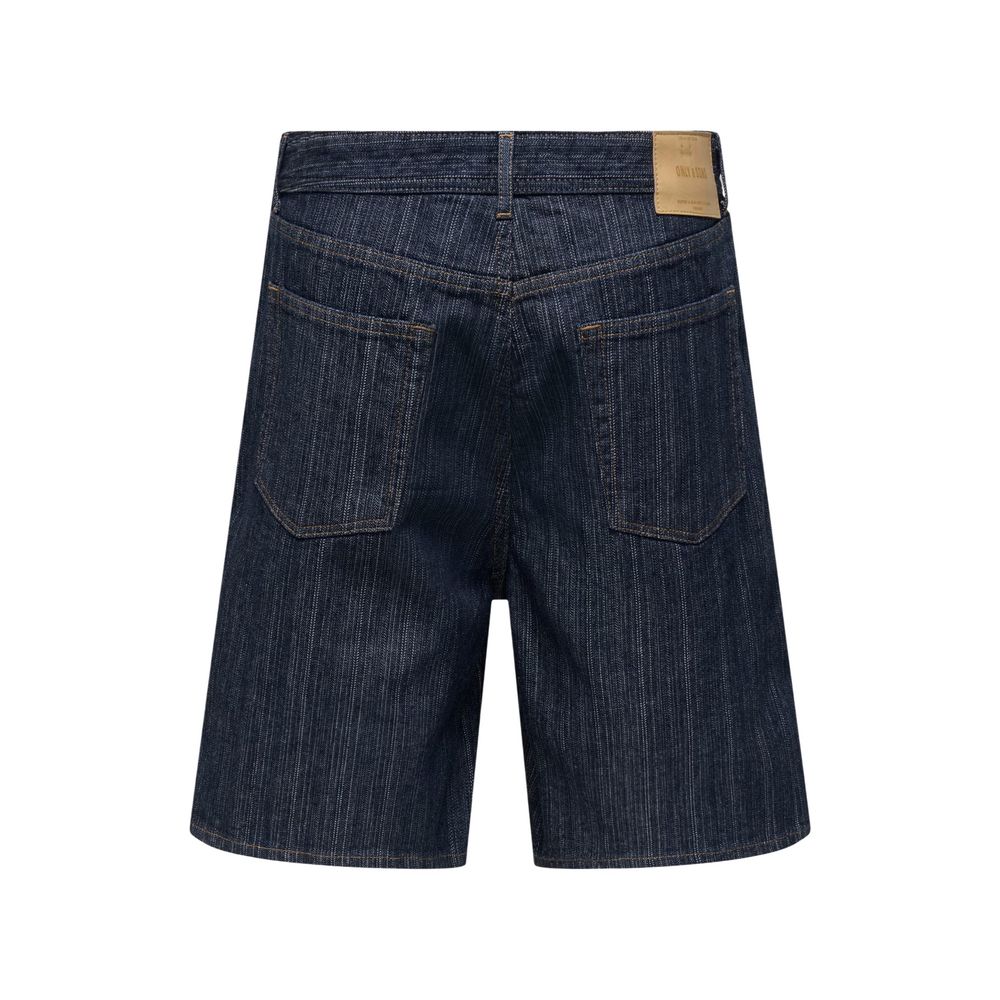 Only & Sons Blue Cotton Bermuda Shorts