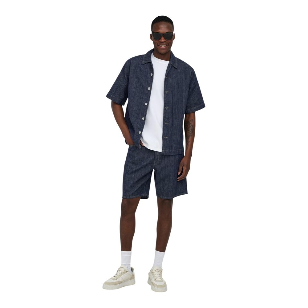 Only & Sons Blue Cotton Bermuda Shorts