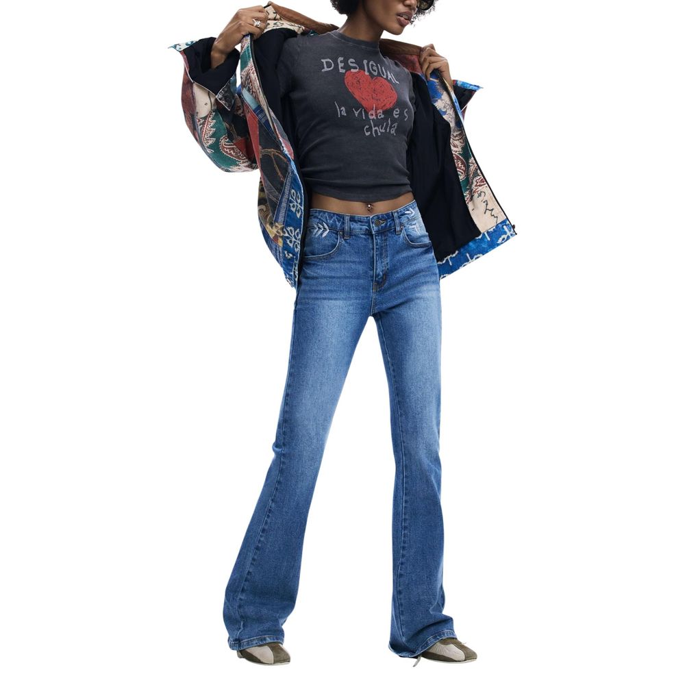 Desigual Light Blue Cotton Mom Jeans