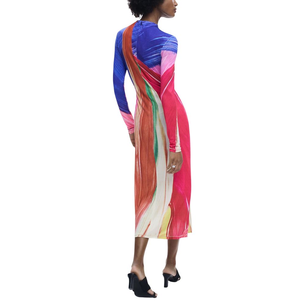 Desigual Purple Polyester Long Dress