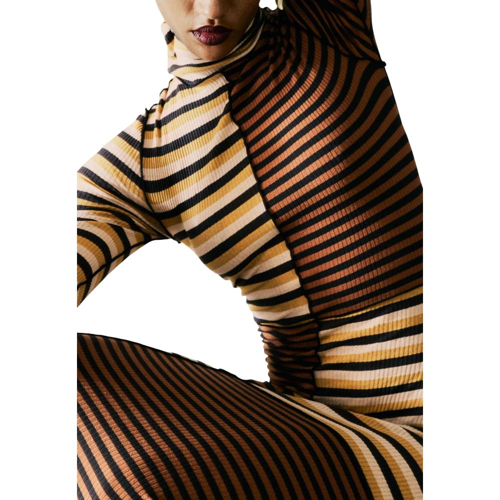Desigual Brown Cotton Long Dress