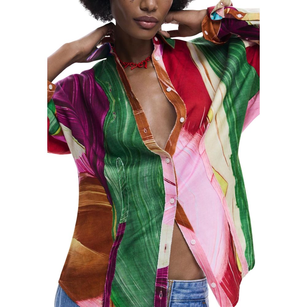 Desigual Bicolor Lyocell Blouse