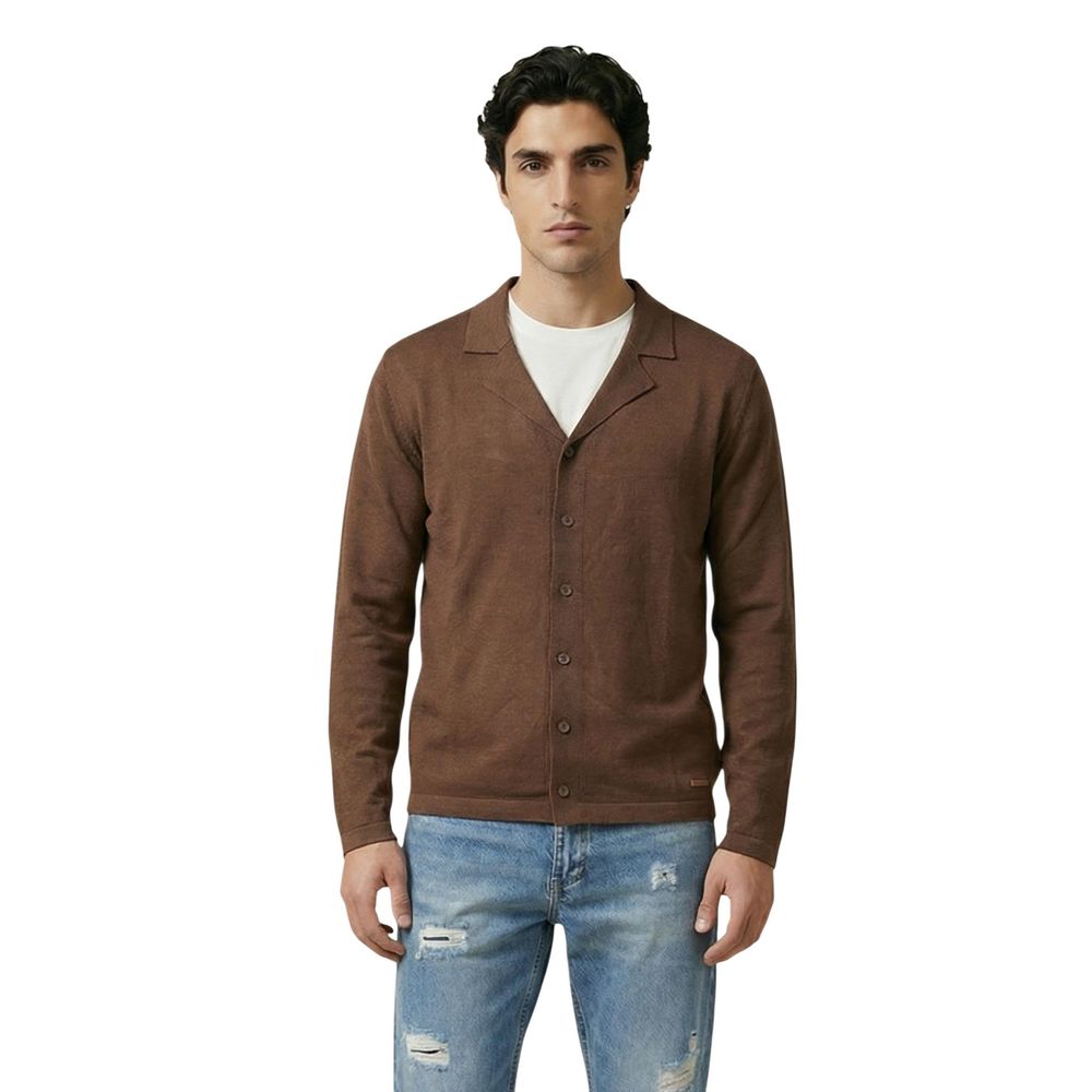 Gianni Lupo Brown Viscose Cardigan
