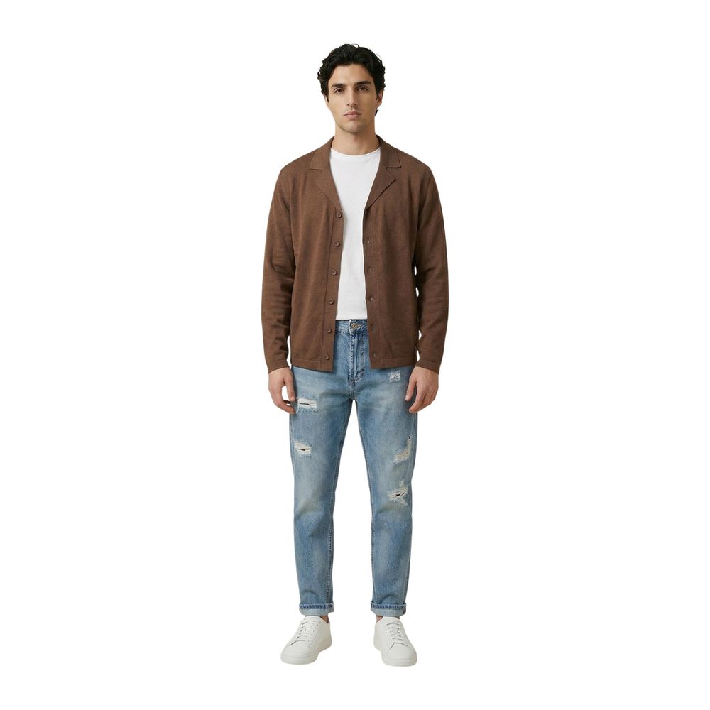 Gianni Lupo Brown Viscose Cardigan