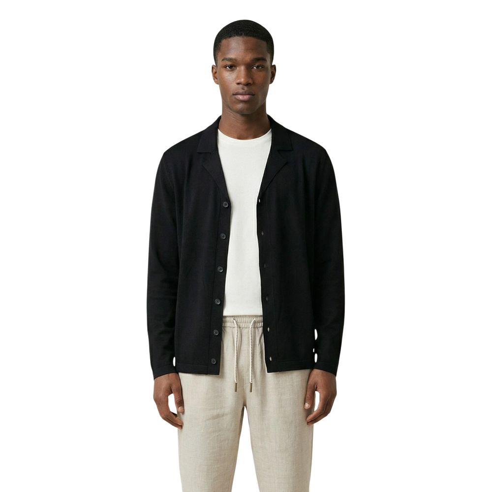Gianni Lupo Black Viscose Cardigan
