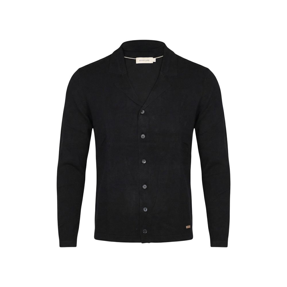 Gianni Lupo Black Viscose Cardigan
