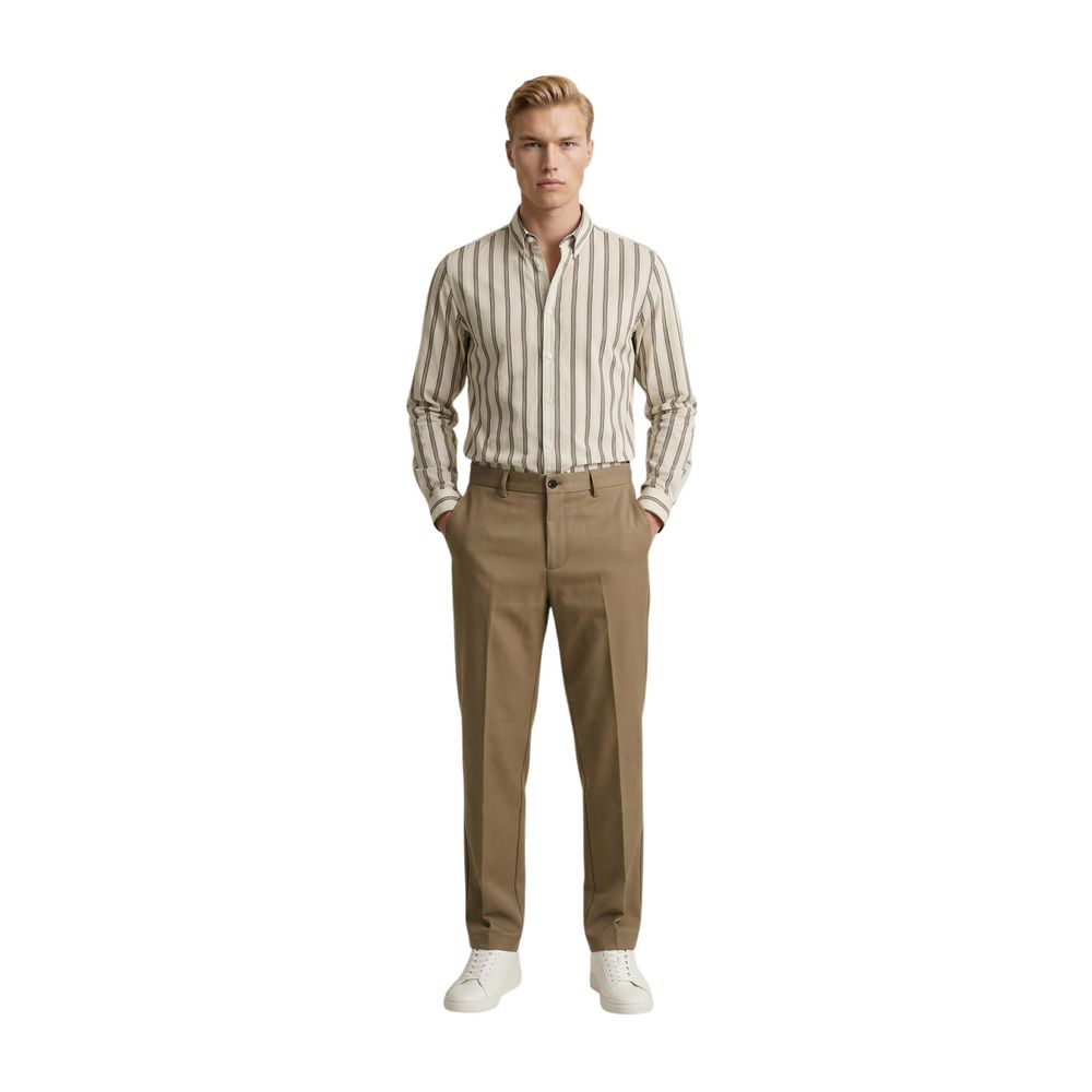 Gianni Lupo Beige Polyester Skinny Pants