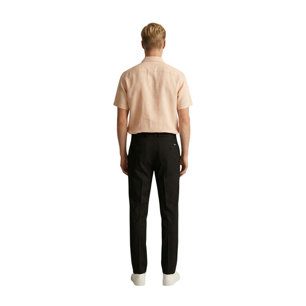 Gianni Lupo Black Polyester Skinny Pants