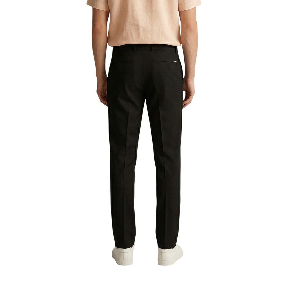 Gianni Lupo Black Polyester Skinny Pants