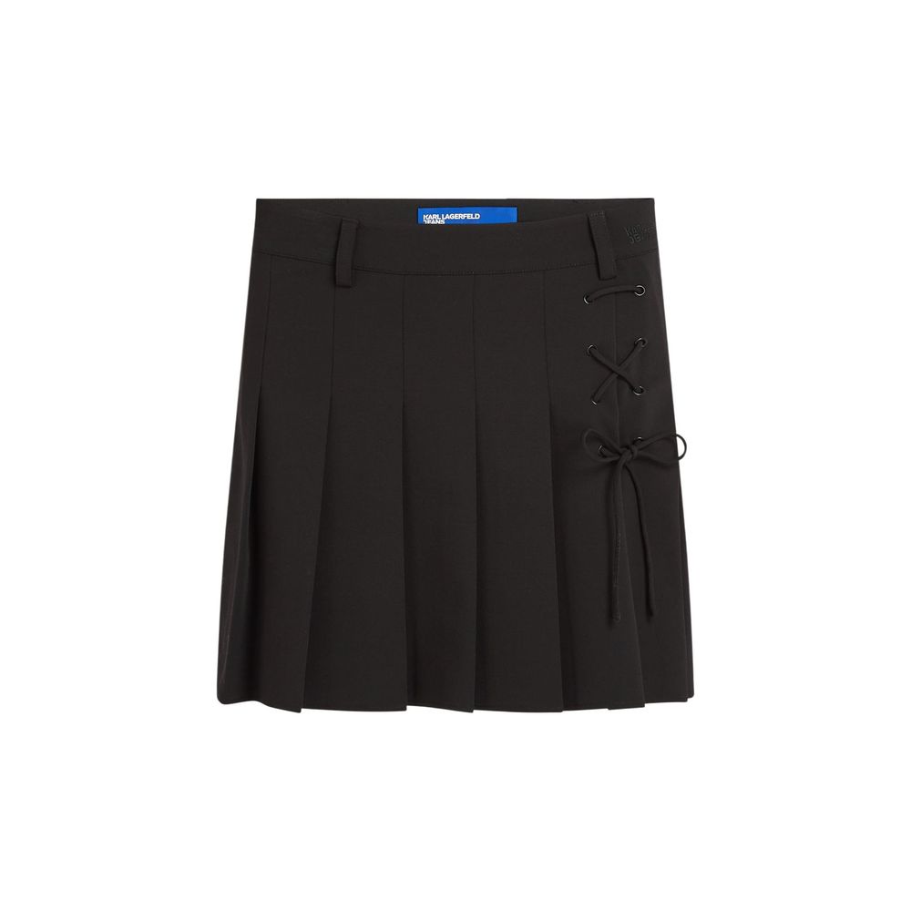 Karl Lagerfeld Black Polyester Mini Skirt