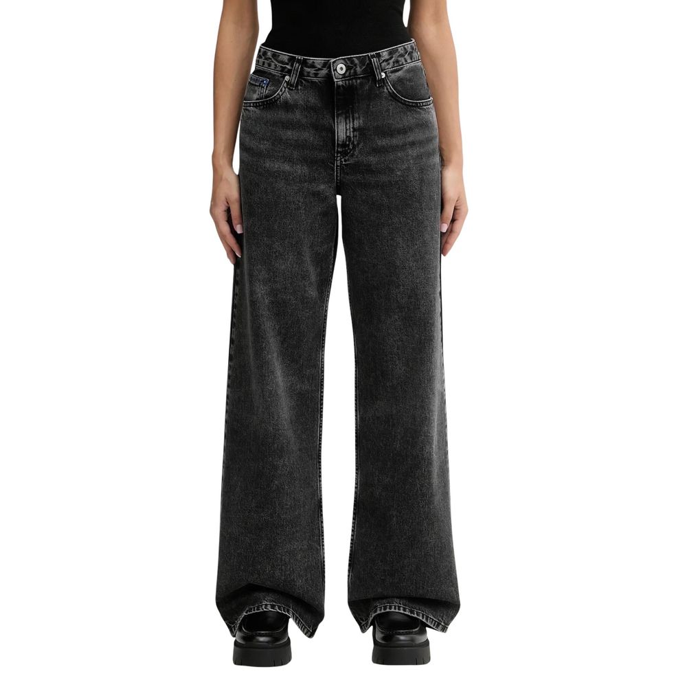 Karl Lagerfeld Black Recycled Cotton Relaxed Fit Jeans
