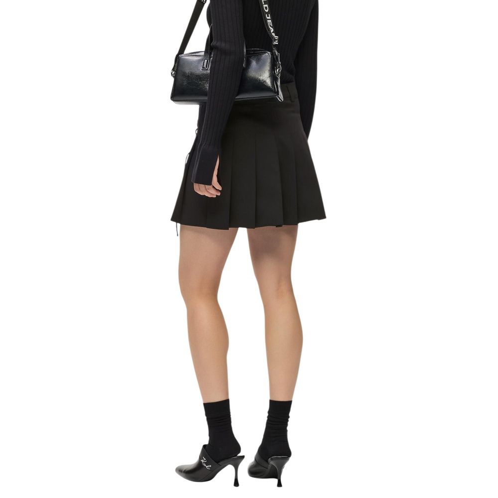 Karl Lagerfeld Black Polyester Mini Skirt