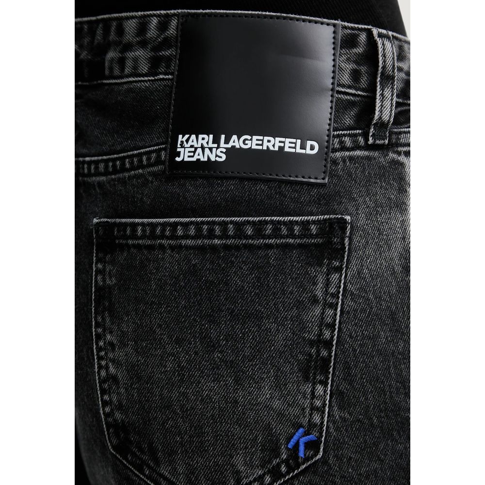 Karl Lagerfeld Black Recycled Cotton Relaxed Fit Jeans