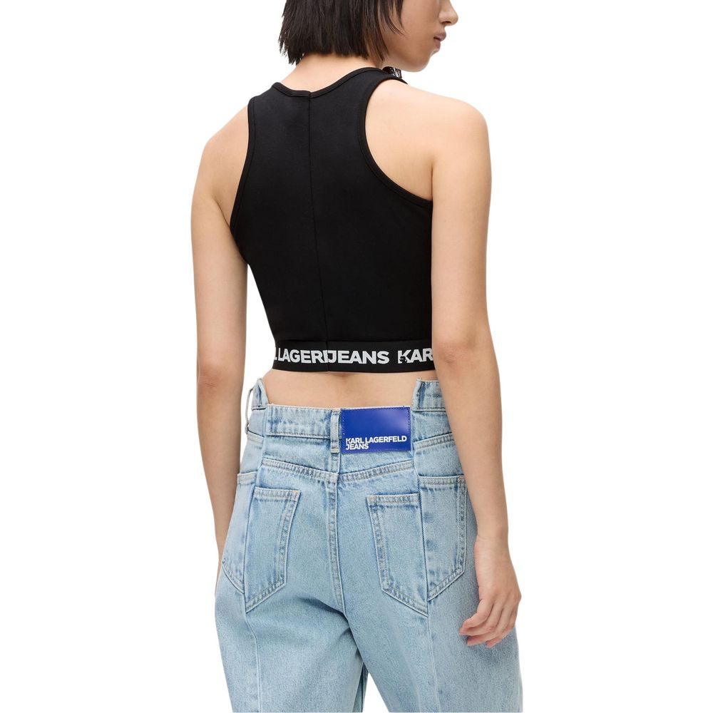 Karl Lagerfeld Black Viscose Top