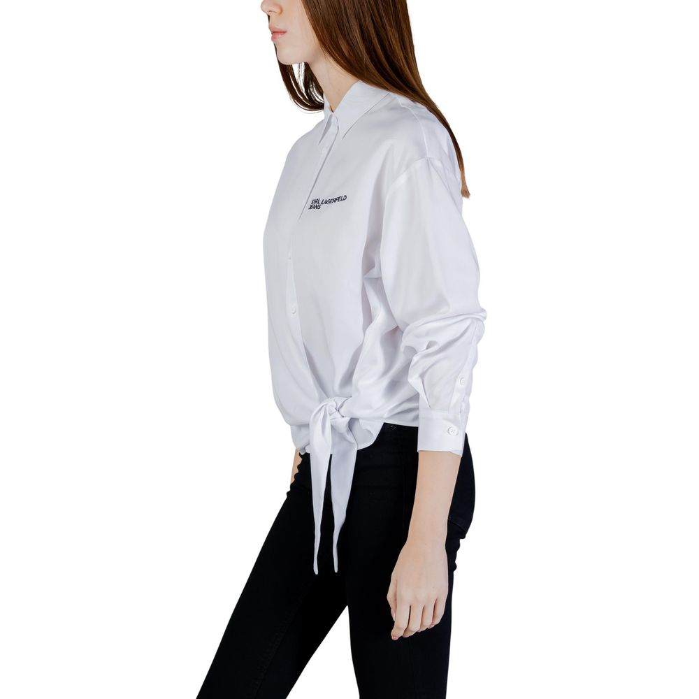 Karl Lagerfeld White Lyocell Blouse
