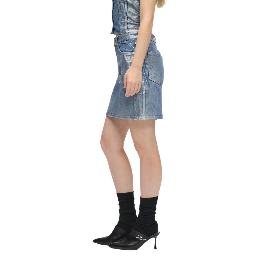 Karl Lagerfeld Bicolor Cotton Mini Skirt