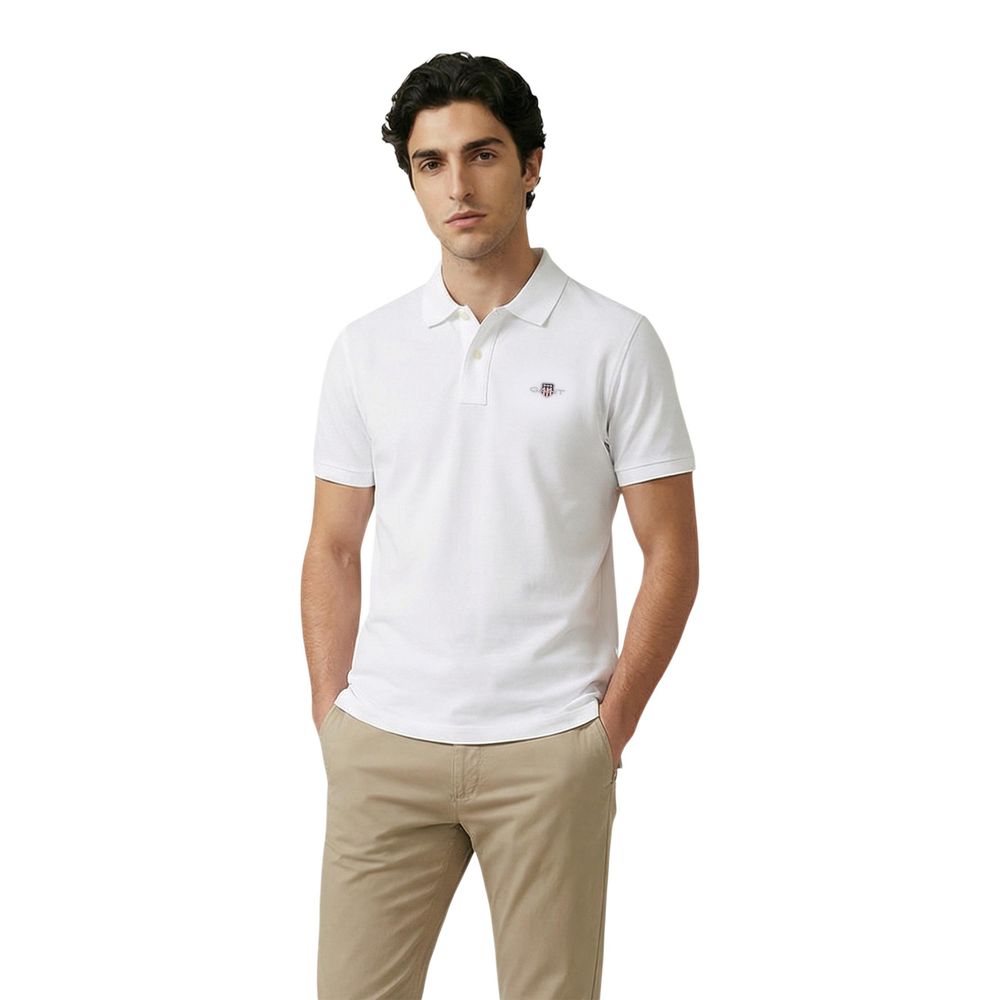 Gant White Cotton Polo Shirt