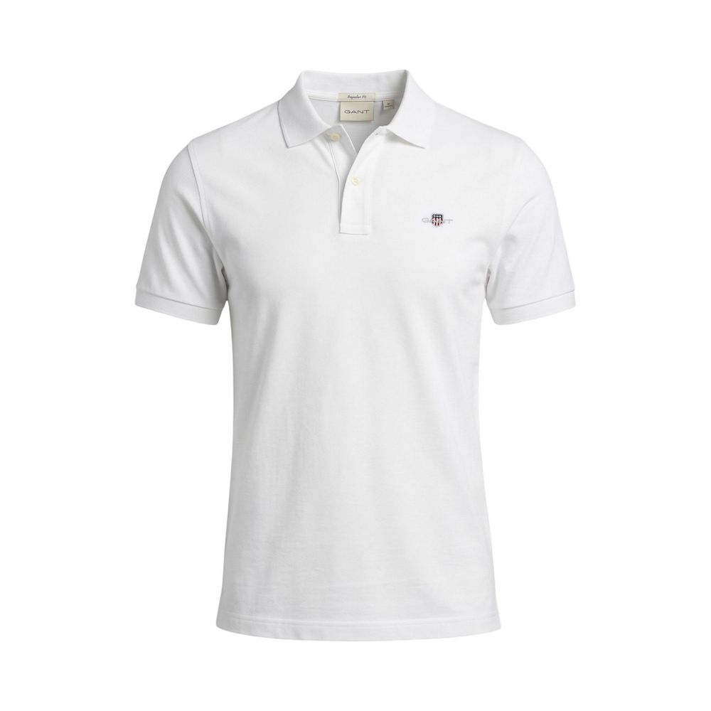 Gant White Cotton Polo Shirt