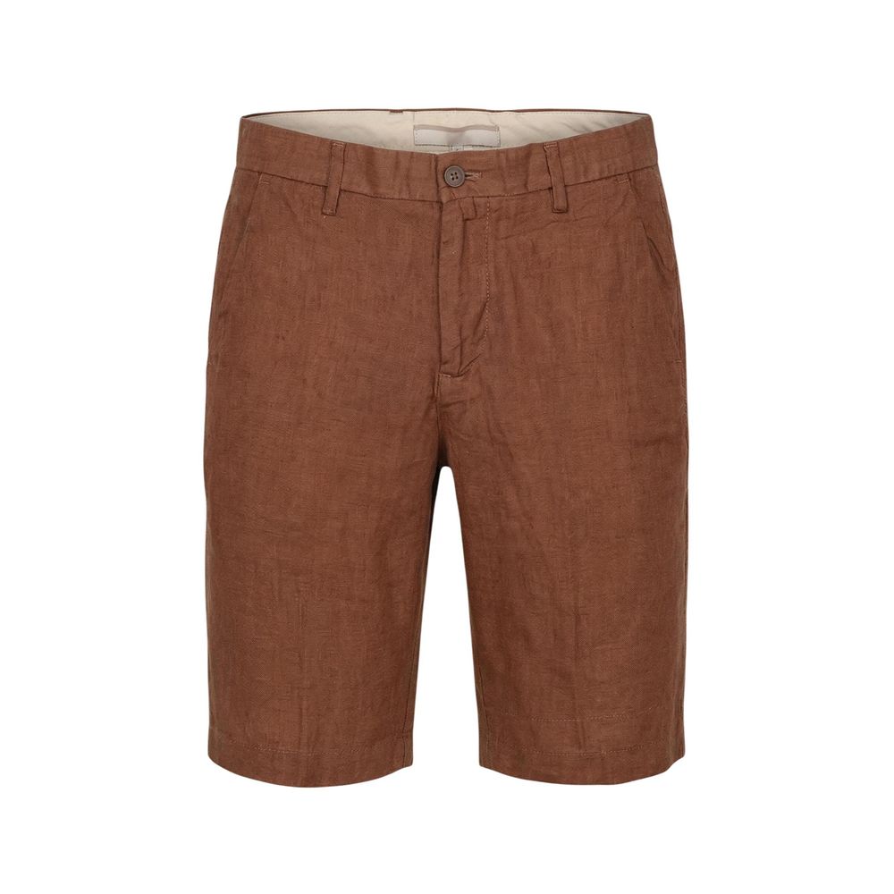 Borghese Beige Linen Bermuda Shorts