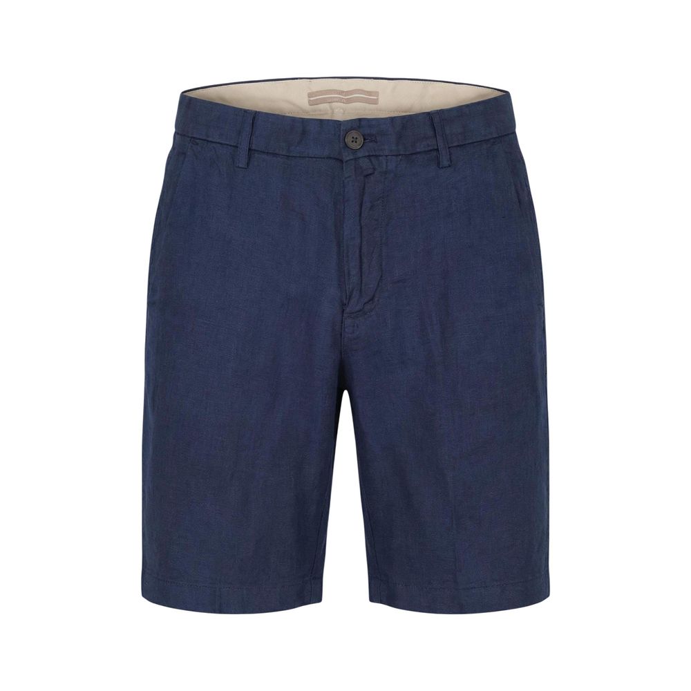 Borghese Blue Linen Bermuda Shorts